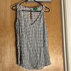 dip Black and White Checkered Blouse